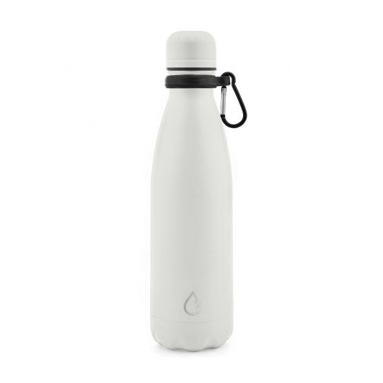 Wattamula Luxus Design Öko Edelstahl 500-ml-Wasserflasche mit Tragekarabiner
