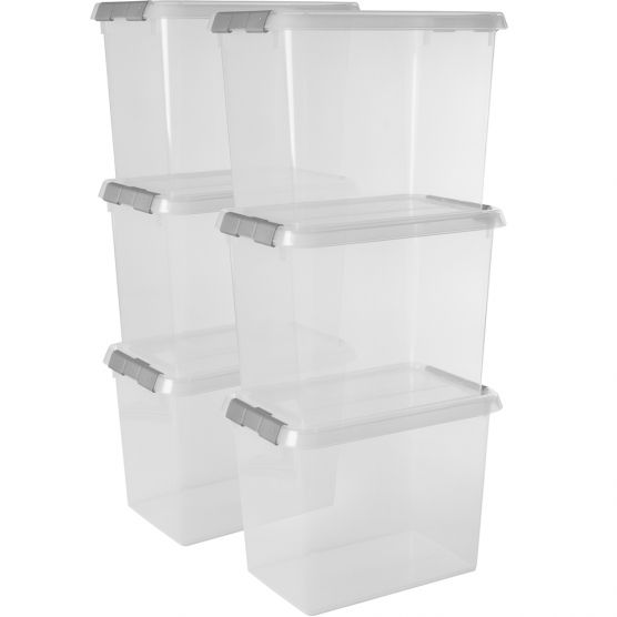 Sunware Comfort Line 9 Liter transparent graue 6er-Set Aufbewahrungsboxen