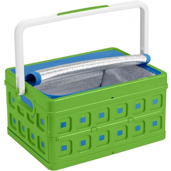 Sunware Square 24 Liter Klappbox mit Griff und Kühltasche - Green