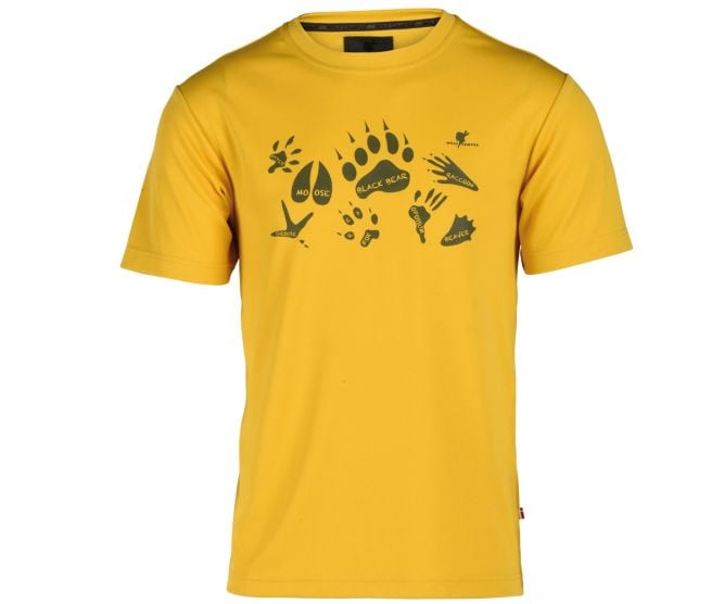 Wolf Camper Footprints Yellow Herren T-Shirt