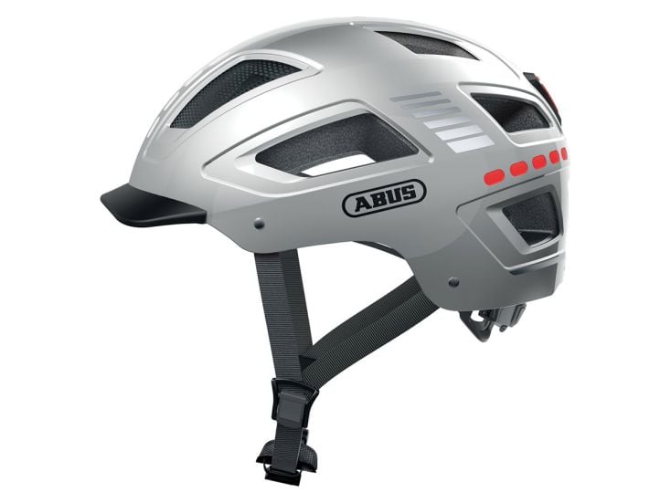 Abus Hyban 2.0 Signal Silver LED Fahrradhelm