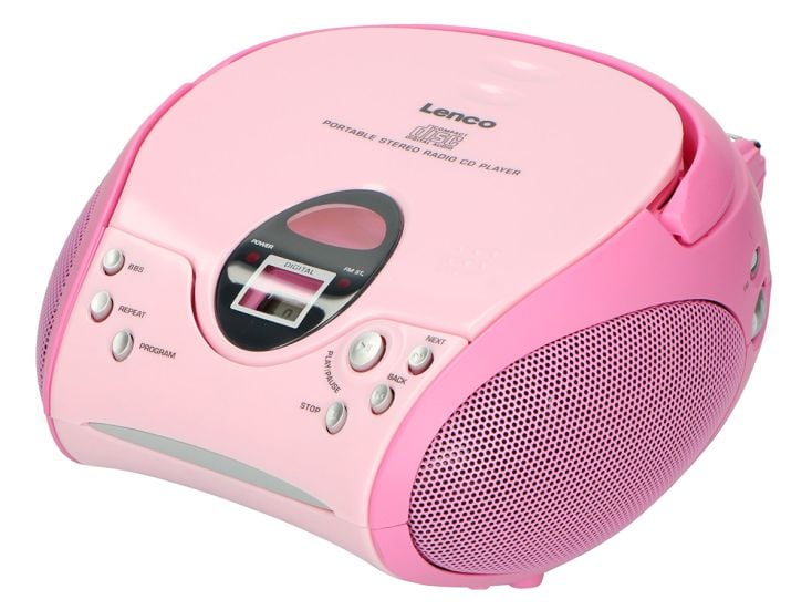 Lenco SCD-24 Tragbares FM-Radio - Pink