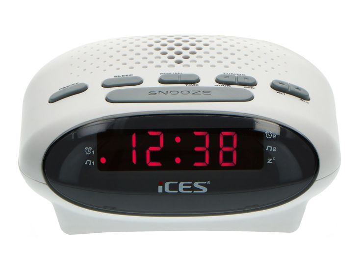 Ices ICR-210 FM Uhrenradio - White