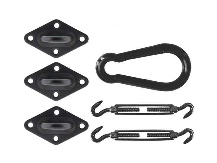Livn Dreieck Schattentuch Edelstahl Befestigungsmaterial - Black