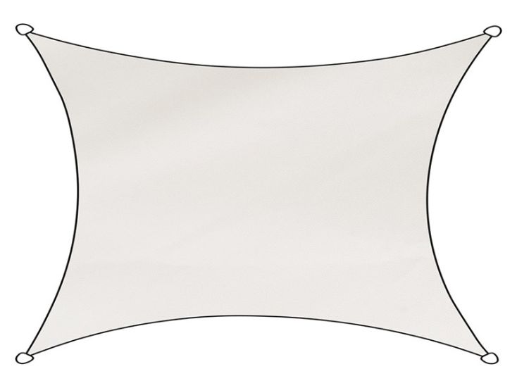 Livn Como Rechteck Polyester 3 x 4 Meter Schattentuch - White