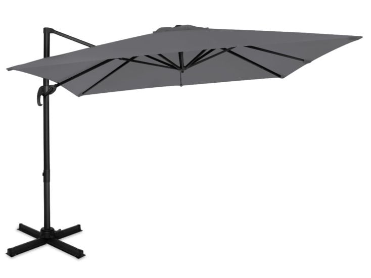 VONROC Pisogne 3x3m Premium Freitragender Sonnenschirm - Grey