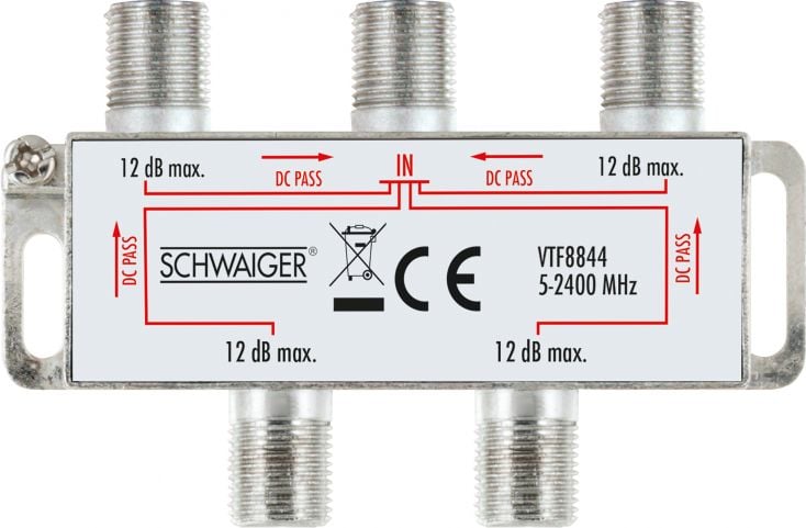 Schwaiger VTF8844 4-fach 9 dB Verteiler