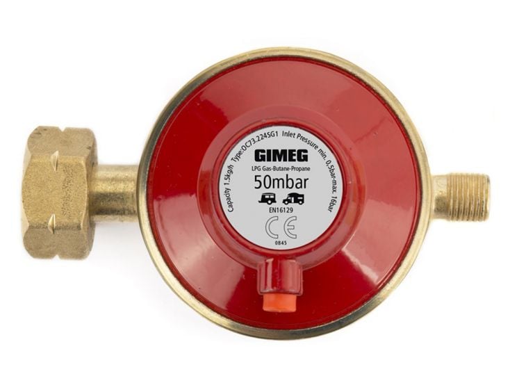 Gimeg 50 mbar 1/4" Links Gasdruckregler mit Abblasschutz