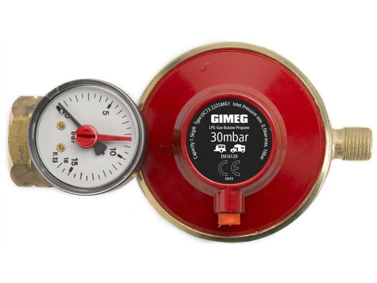 Gimeg 30 mbar 1/4" li Gasdruckregler mit Abblasschutz