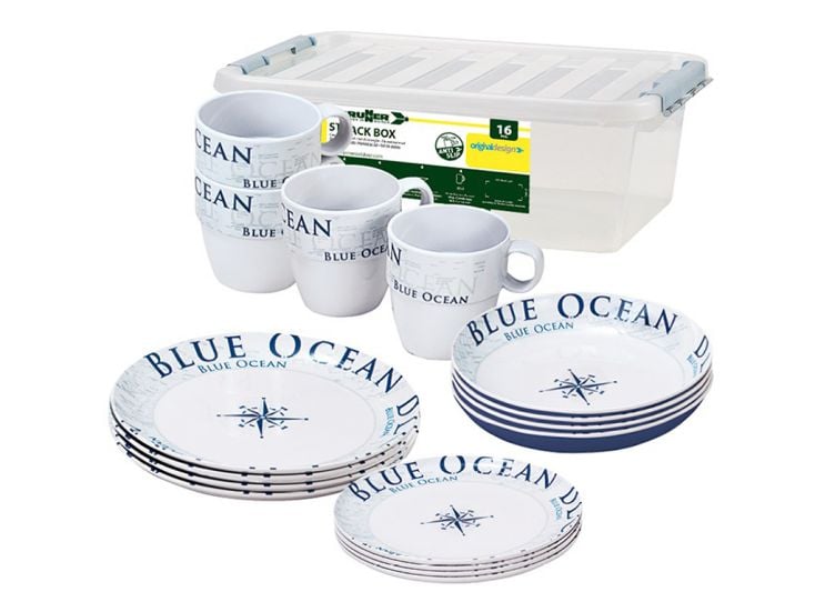 Brunner Stack Box Blue Ocean 16-teiliges Geschirrset