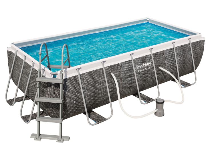 Bestway 404 cm Power Steel Rattan Rahmenpoolset