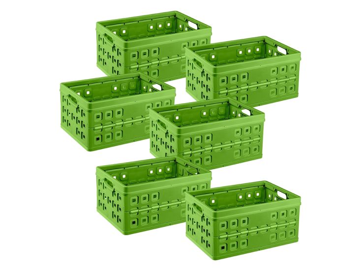 Sunware Square 46 Liter Set von 6 Klappboxen - Green