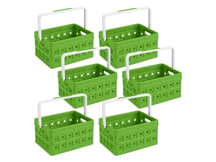 Sunware Square 24 Liter Set von 6 Klappboxen mit Griff
