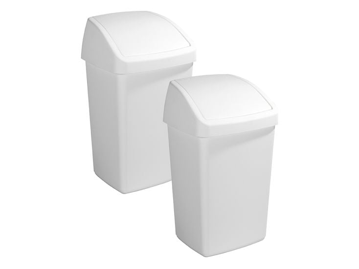 Sunware Delta 50 Liter Set von 2 Schwingdeckeleimer - White