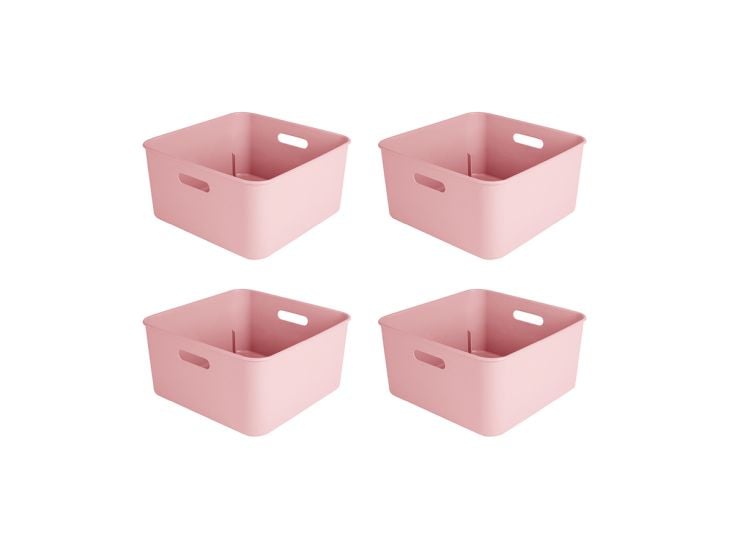 Sunware Sigma home 12,5 Liter Pink cube box - Set von 4