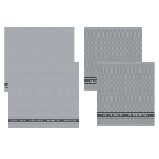 DDDDD Pelle 2 Geschirrtüchern & 2 Küchenhandtüchern - Grey