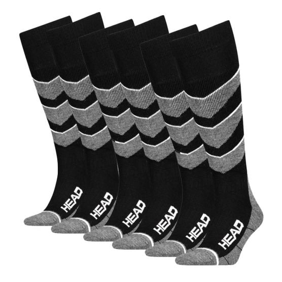HEAD V-Shape 6er-pack Black/White Unisex kniehohe Ski-Socken