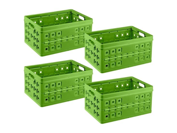 Sunware Square 46 Liter Set von 4 Klappboxen - Green