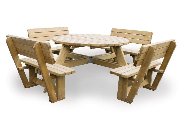 MaximaVida Tallinn 140 cm Picknicktisch mit 4 Rückenlehnen