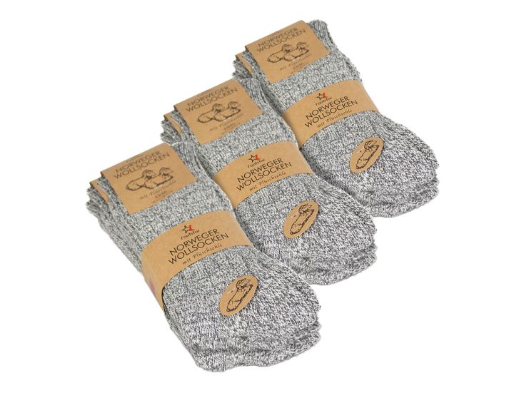 Black Snake Grey 3-pack Norweger Wollsocken