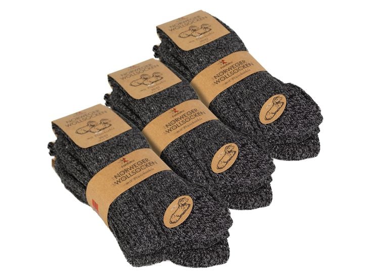 Black Snake Darkgrey 3-pack Norweger Wollsocken