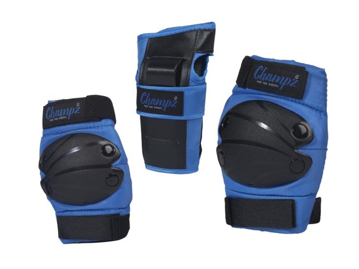 Champz Kinder-Skate-Schutz-Set - Blau - Groß (39-42 EU)