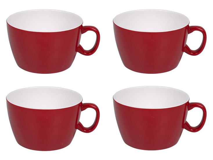 Bo-Camp Two-Tone Set von 4 Melamin Suppenschüssel - Red