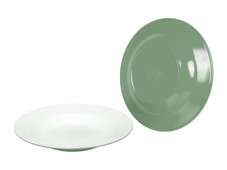 Bo-Camp Two-Tone Set von 4 Melamin tiefer Teller - Green