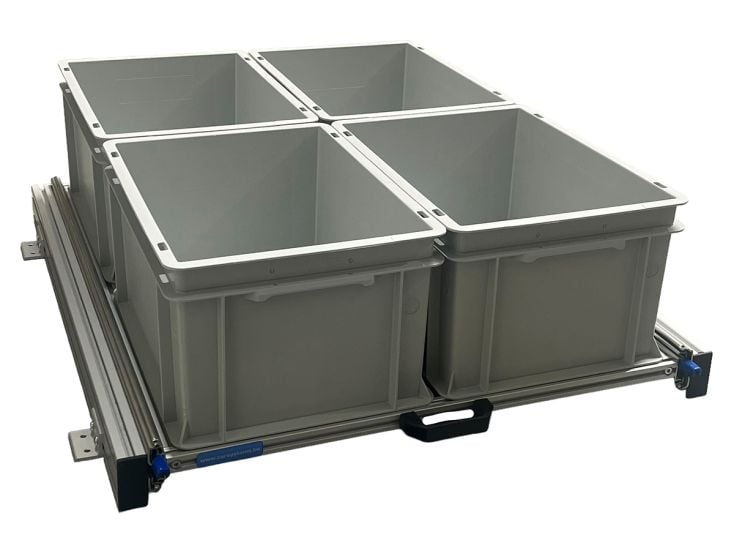 Aluminium Schiebeframe 80x60 cm mit 4 offenen Boxen