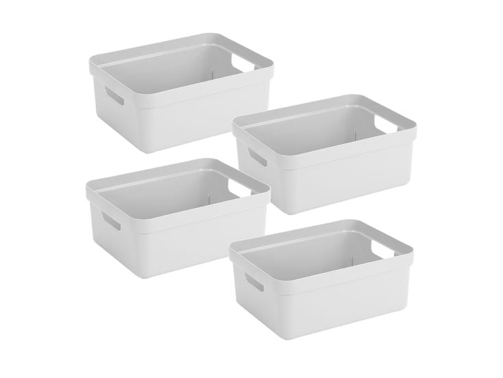 Sunware Sigma home 4er-Set 24L Aufbewahrungsbox - weiß