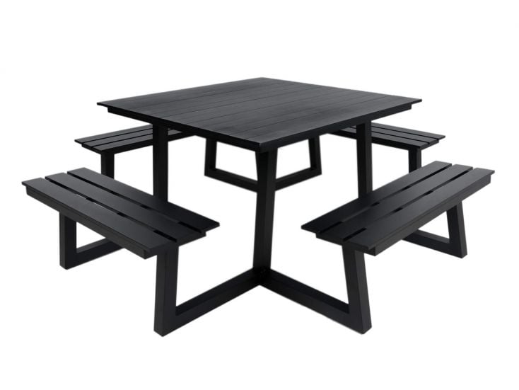 MaximaVida Dex 215 cm schwarzer Picknicktisch