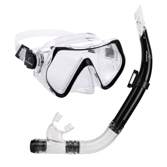 Atlantis Hawai Erwachsene Schnorchel-Set - Black