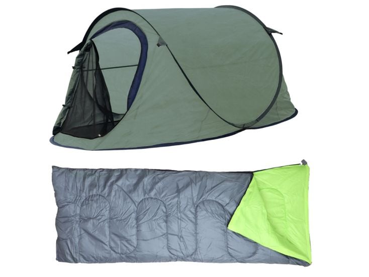 HIXA Green Pop-up-Zelt mit Schlafsack