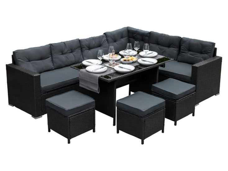 Monstershop Rattan 9 Personen Ecklounge-Set
