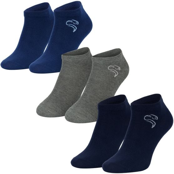 Black Snake 3-Pack Blue Smooth Style Sneakersocken