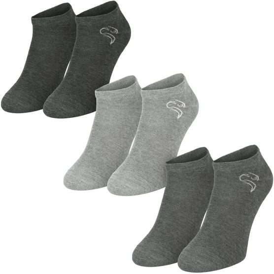 Black Snake 3-Pack Grey Smooth Style Sneakersocken