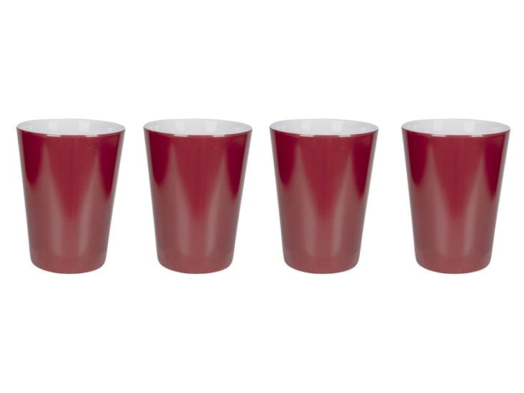 Bo-Camp Two-Tone Set von 4 Melamin-Becher - Red