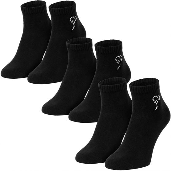 Black Snake 3-Pack Black Pure Comfort Quarter Sneakersocken