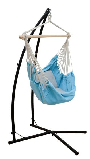 AMANKA Hängesessel mit 2 Kissen und Gestell - Blue