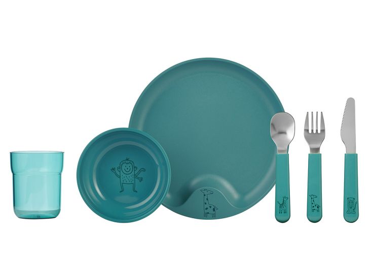 Mepal Mio 6-teilig Kindergeschirr Set - deep turquoise