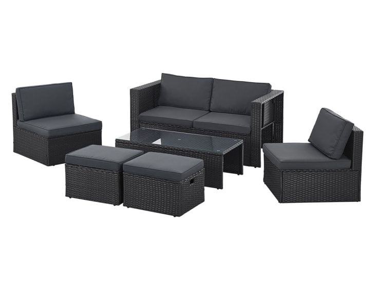 Juskys Salou Polyrattan Lounge Set - Black