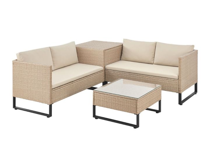 Juskys Santorini Polyrattan Modular Loungeset - Beige