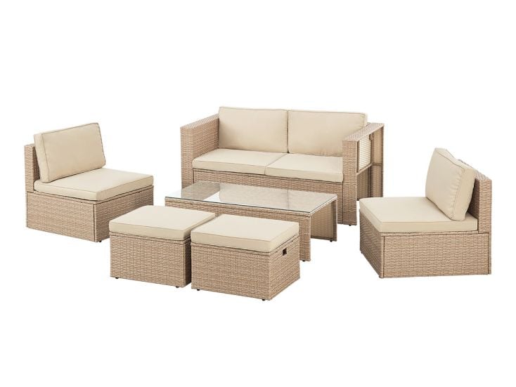 Juskys Salou Polyrattan Lounge Set - Creme