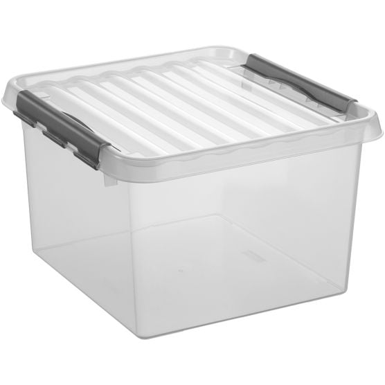 Sunware Q-line 26 liter  transparent graue Aufbewahrungsbox