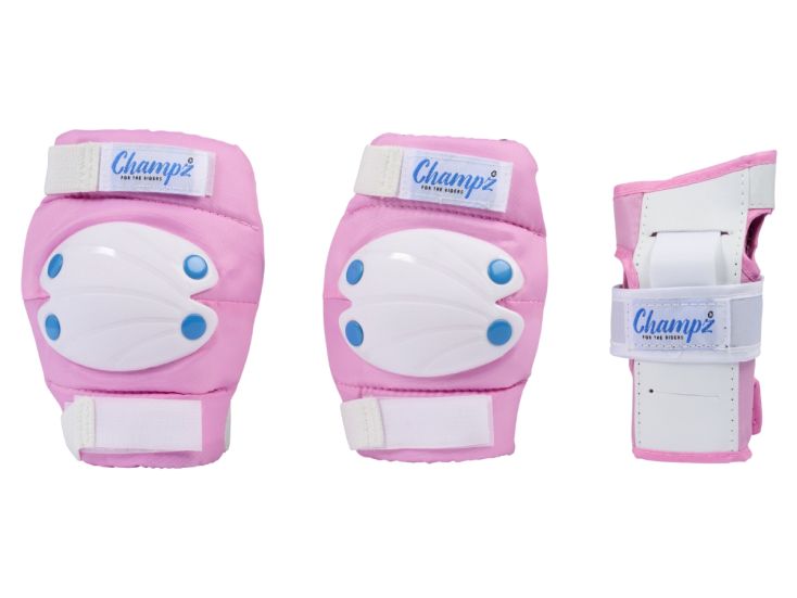 Champz Kinder-Skate-Schutz-Set - Pink/Blau - Groß (39-42 EU)
