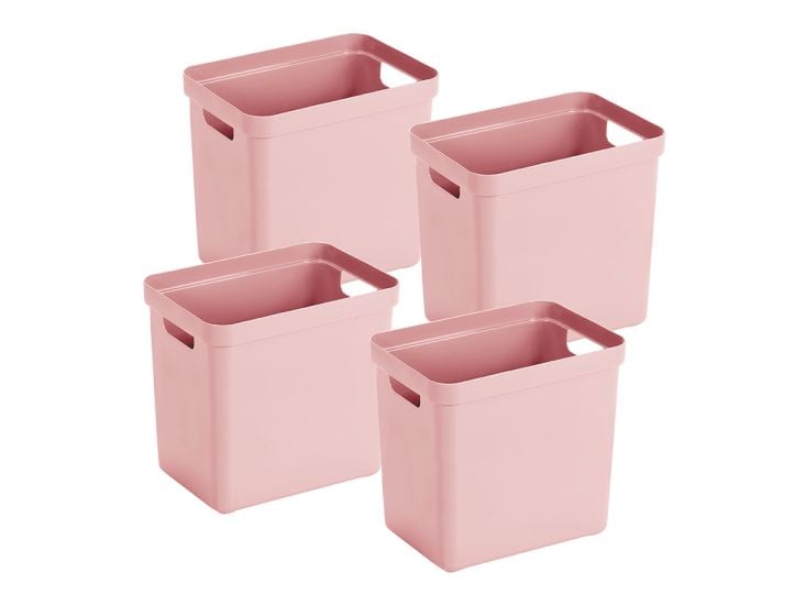 Sunware Sigma home 4er-Set 25L Aufbewahrungsbox - rosa