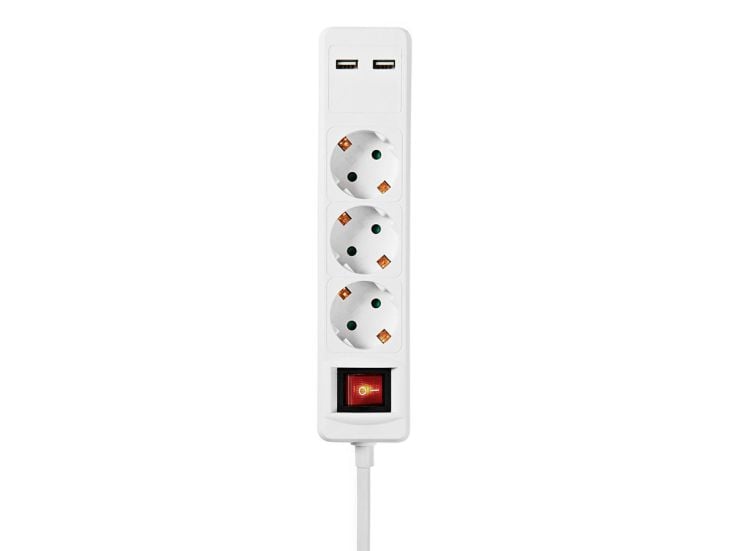 Nedis EXSO315UFSWT 3-fach Steckdose mit USB - 1,5 Meter