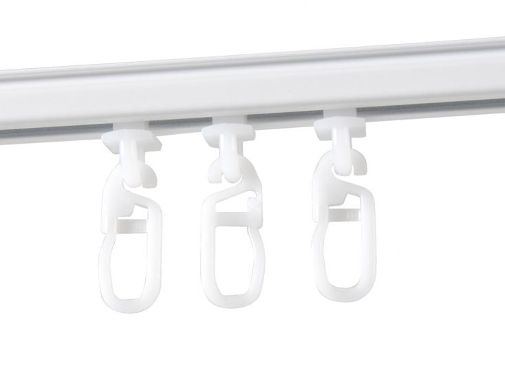 150 cm Vorhangschiene mit Gardinenschieber - Weiß