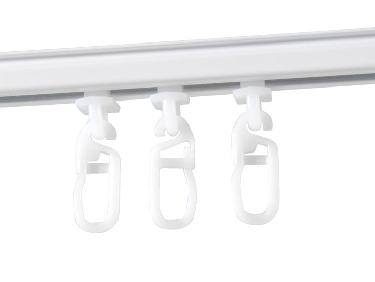150 cm Vorhangschiene mit Gardinengleiter - Weiß