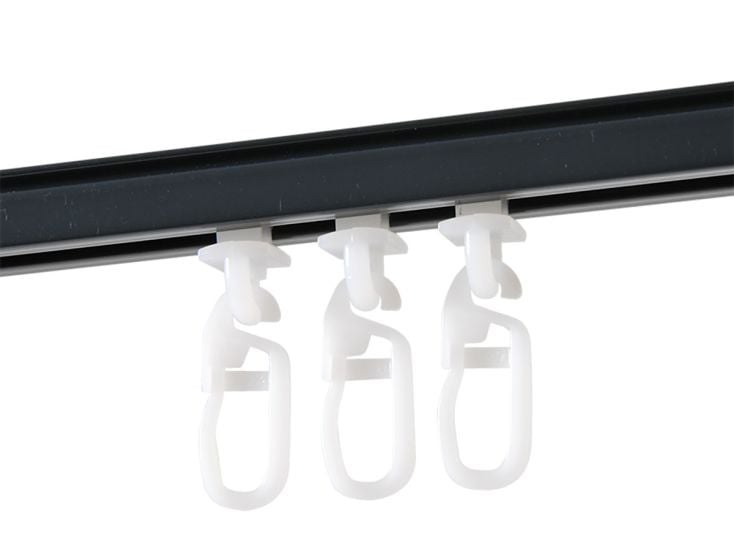 150 cm Vorhangschiene mit Gardinengleiter - Anthrazit